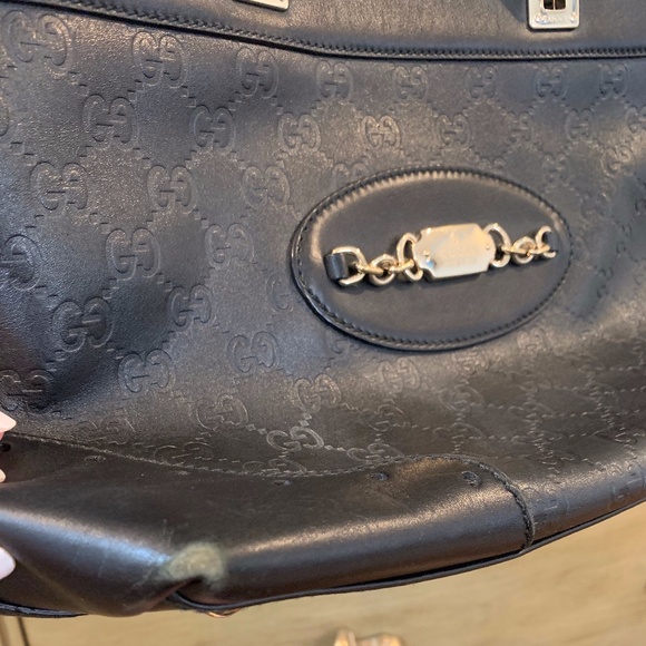 Gucci Leather Guccisima Black Handbag double shoulder strap - Picture 4 of 9